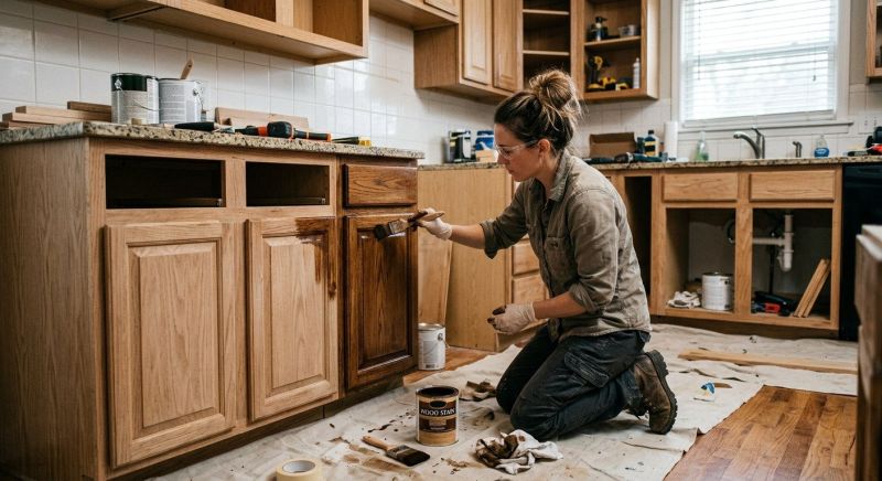 Kitchen Cabinet Staining in Kokomo, IN