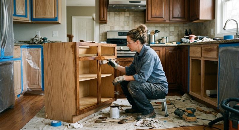 Wood Cabinet Staining in Bloomington, IN